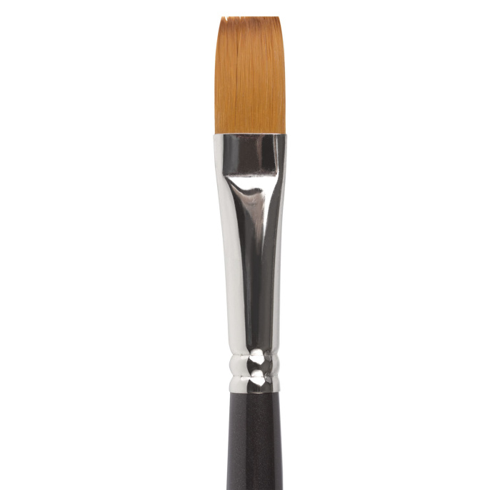Кисть художественная профессиональная BRAUBERG ART CLASSIC, синтетика мягкая под колонок, плоская, № 10, короткая ручка, 200700