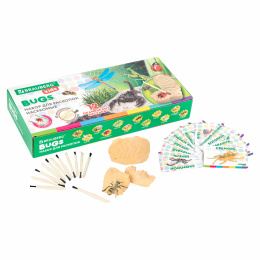 Набор для раскопок "Насекомые", 12 видов, карточки, инструменты, BRAUBERG KIDS, 665127