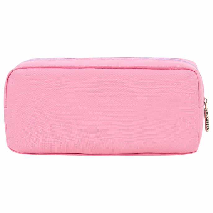 Пенал мягкий BRAUBERG PASTEL, 2 отделения, розовый, 21х9,5х5 см, 272276