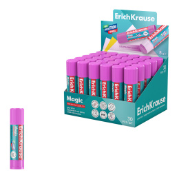 Клей-карандаш ErichKrause Экстра Магия, обесцвечивающийся после нанесения, 8г (в коробке-дисплее по 30 шт.)