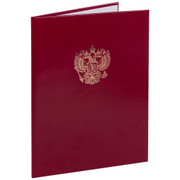 Мекен-жай папкасы бумвинил Бургундия, "Ресей Елтаңбасы", A4 форматы, STAFF, 122741