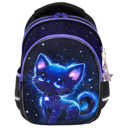 Рюкзак BRAUBERG OPTIMA, 2 отделения, с брелком, "Glowing kitten", 36х27х18 см, 274417
