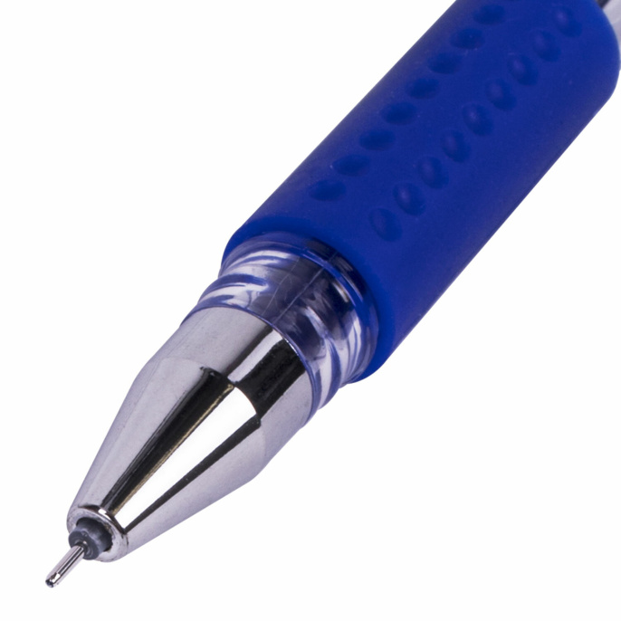 Ручка гелевая с грипом BRAUBERG "EXTRA GT NEEDLE", СИНЯЯ, игольчатый узел 0,5 мм, линия 0,35 мм, 143916