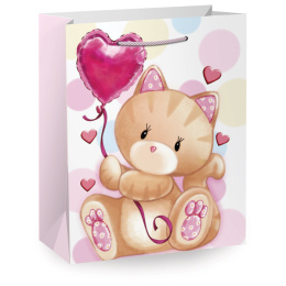 Пакет подарочный (1 штука) 26х13х32 см (L), "Lovely Animals", ассорти, глиттер, ЗОЛОТАЯ СКАЗКА, 700816
