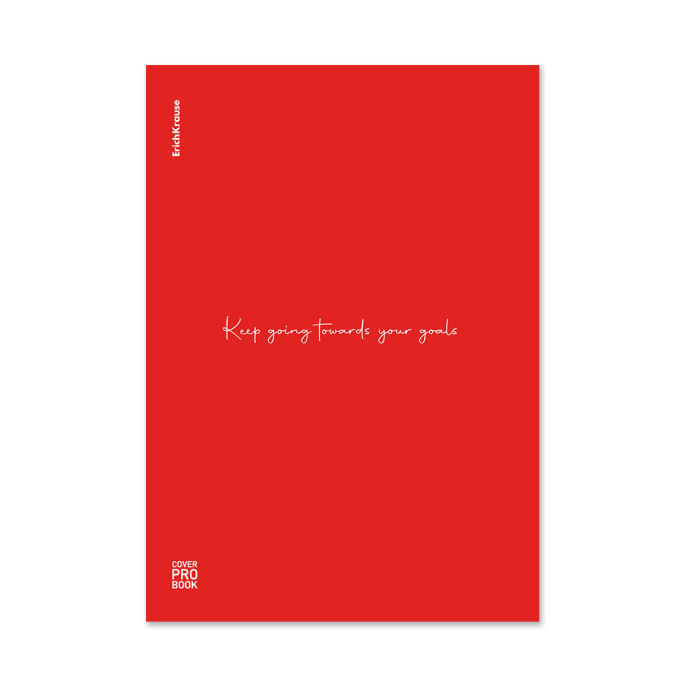 Тетрадь общая ученическая с пласт. обл. на скобе ErichKrause CoverProBook® Слова, текстура песок, красный, А4, 48 л., клетка_МИКС