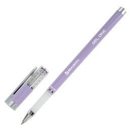 Ручка гелевая BRAUBERG "GEL ONE PASTEL", ЧЕРНАЯ, корпус ассорти, узел 0,5 мм, линия 0,35 мм, 144039