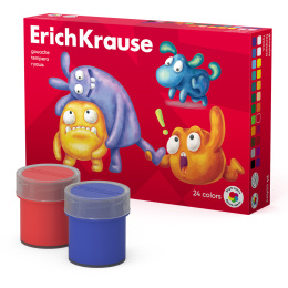 Гуашь ErichKrause Көңілді достар 24 түсті 20 мл (қорапта 24 дана)
