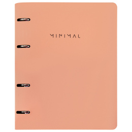 Тетрадь на кольцах А5, 175х215 мм, 120 л., под кожу, BRAUBERG VISTA, "Minimal", персиковый, 405214