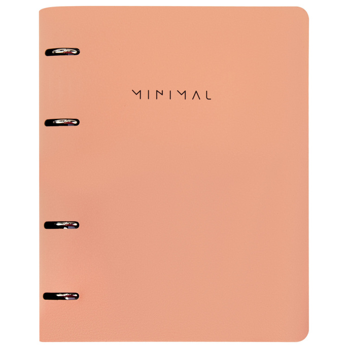 Тетрадь на кольцах А5, 175х215 мм, 120 л., под кожу, BRAUBERG VISTA, "Minimal", персиковый, 405214