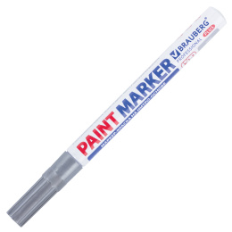 Маркер-лак бояуы (paint marker) 2 мм, күміс, НИТРО негізі, алюминий корпусы, BRAUBERG PROFESSIONAL PLUS, 151442