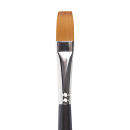 Кисть художественная профессиональная BRAUBERG ART CLASSIC, синтетика мягкая под колонок, плоская, № 12, короткая ручка, 200701