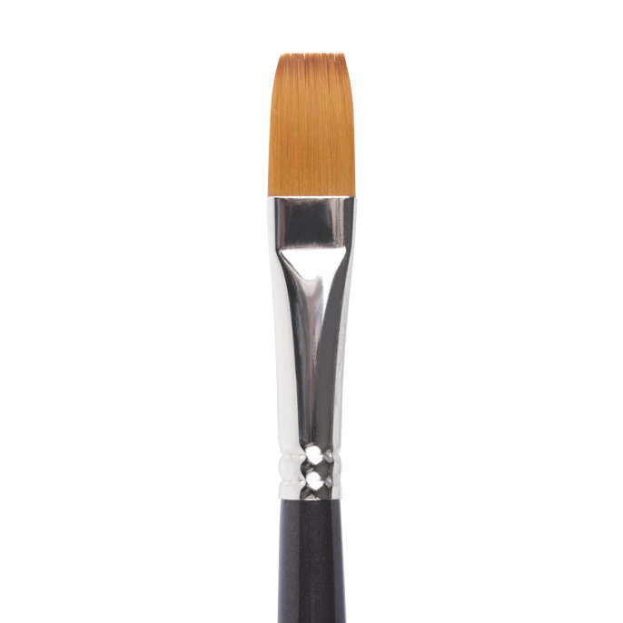 Кисть художественная профессиональная BRAUBERG ART CLASSIC, синтетика мягкая под колонок, плоская, № 12, короткая ручка, 200701