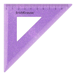Угольник пластиковый ErichKrause Блёстки, 45°/9см, ассорти (в коробке-дисплее по 42 шт)