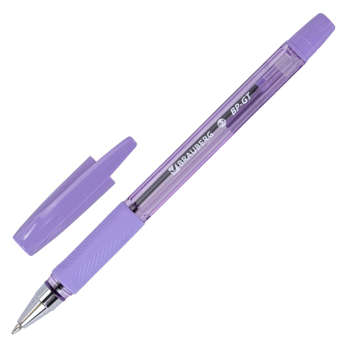 Ручка шариковая BRAUBERG BP-GT PASTEL, СИНЯЯ, корпус ассорти, пишущий узел 0,7 мм, линия письма 0,35 мм, 144503