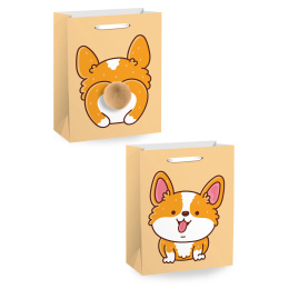 Пакет подарочный (1 штука) 18х10х23 см (M), "Corgi