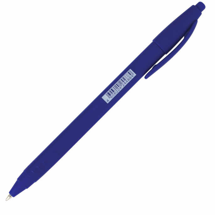 Ручка шариковая масляная автоматическая BRAUBERG "Delta", СИНЯЯ, soft-touch, узел 0,7 мм, линия письма 0,35 мм, 143339, OBPR365