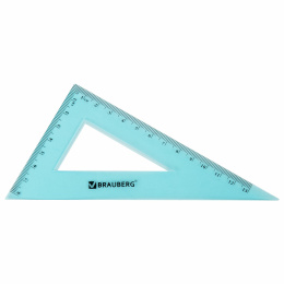 Brauberg "Crystal" орташа сызбалық жиынтығы (20 см сызғыш, 2 шаршы, транспортир), түсті, 210296