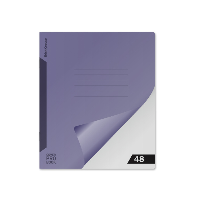 Тетрадь общая ученическая с пласт. обл. на скобе ErichKrause CoverProBook® Риф, текстура песок, индиго, А5+, 48 л., клетка