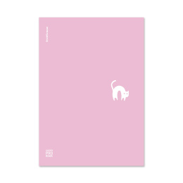 Тетрадь общая ученическая с пласт. обл. на скобе ErichKrause CoverProBook® Веселые коты, текстура песок, фиолетовый, А4, 48 л., клетка_МИКС