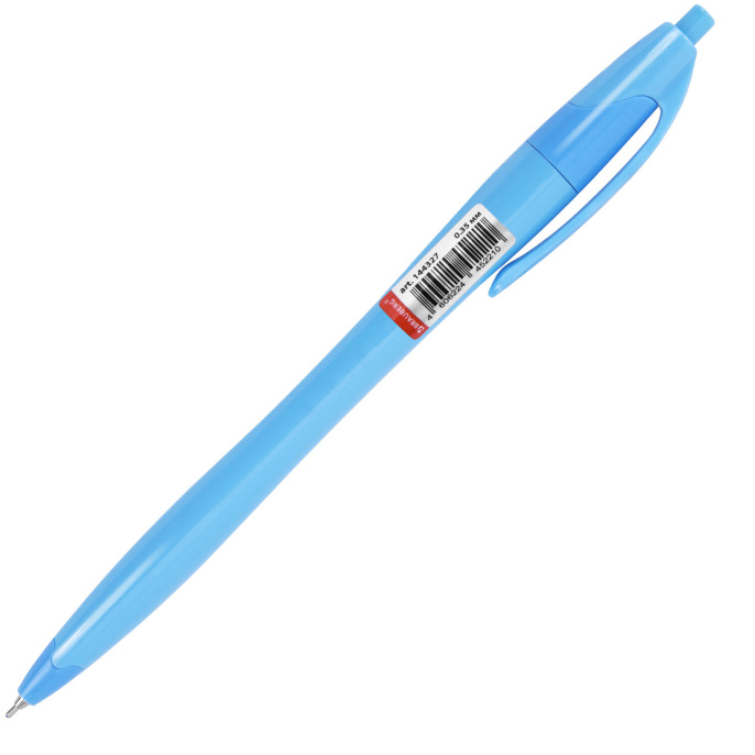 Ручка шариковая автоматическая масляная BRAUBERG "DUAL COLOR", СИНЯЯ, игольчатый наконечник 0,7 мм, линия письма 0,35 мм, 144327
