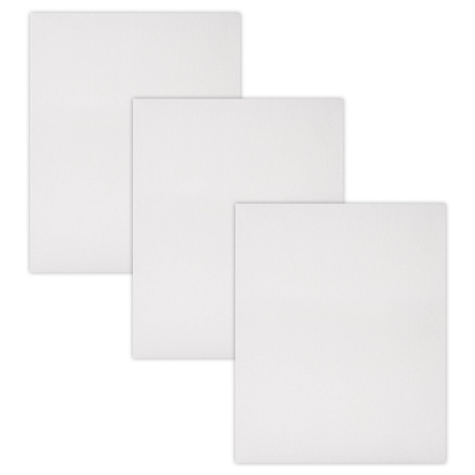 Холсты на подрамнике, набор 3 штуки, BRAUBERG ART BASIC, 40х50 см, 280 г/м2, хлопок, грунт, 192678