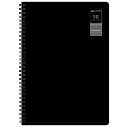 Тетради ДЭК А4 96 л. КОМПЛЕКТ 2 шт., BRAUBERG, гребень, клетка, 80 г/м2, Soft-Touch, "Black Classic", 405584