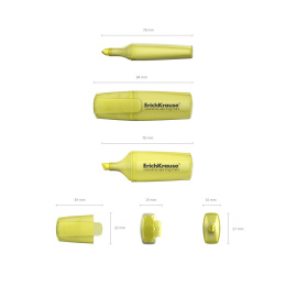 Мәтінді бөлектеуге арналған Маркер ErichKrause VisioLine® V-12 шағын көктем, сия түсі сары (10 дана дисплей қорабында)