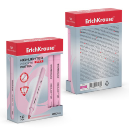 ErichKrause visioline® V-17 мәтінін бөлектеуге арналған Маркер пастель, сия түсі қызғылт (12 дана қорапта)