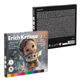 Пластилин классикалық ErichKrause сиқырлы үй жануарлары стегі бар 12 түсті, 180 г (қорапта 12 дана)