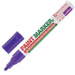 Маркер-лак бояуы (paint marker) 4 мм, күлгін, КСИЛОЛСЫЗ (иіссіз), алюминий, BRAUBERG PROFESSIONAL, 150880