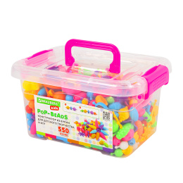 Шығармашылық пен ойынға арналған pop-BEADS дизайнері, 550 моншақ, білезіктер, сақиналар, BRAUBERG KIDS, 664698