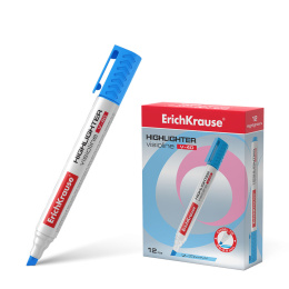 Маркер для выделения текста ErichKrause VisioLine® V-40 Неон, цвет чернил голубой (в коробке по 12 шт.)