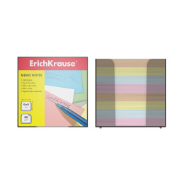 Бумага для заметок ErichKrause, 90x90x90 мм, 4 цвета, в пластиковой подставке