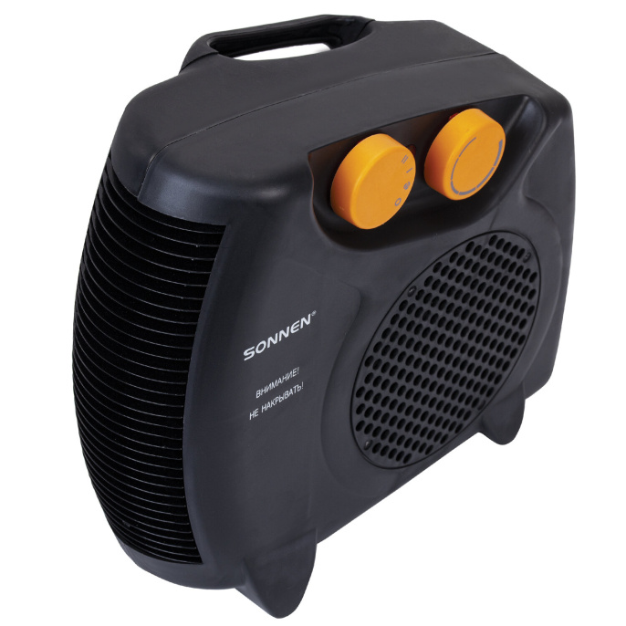 SONNEN fh06 желдеткіш жылытқышы, 1000/2000 Вт, 2 қыздыру режимі, желдету режимі, қара / қызғылт сары, 457781