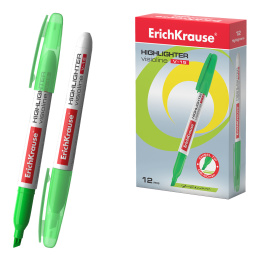 Маркер для выделения текста ErichKrause VisioLine® V-15 Неон, цвет чернил зеленый (в коробке по 12 шт.)