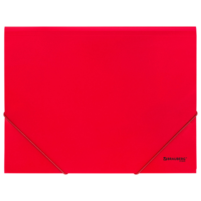 Папка на резинках А4 BRAUBERG UNIVERSAL, красная, до 300 листов, 0,5 мм, 273039