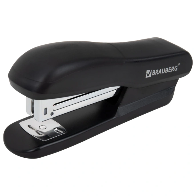 Степлер №24/6, 26/6 BRAUBERG "SX-39", до 25 листов, черный, 228590