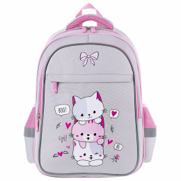 BRAUBERG FAVOUR рюкзактары, 2 бөлім, 3 қалта, "Fluffy kittens", 40х29х15 см, 271417