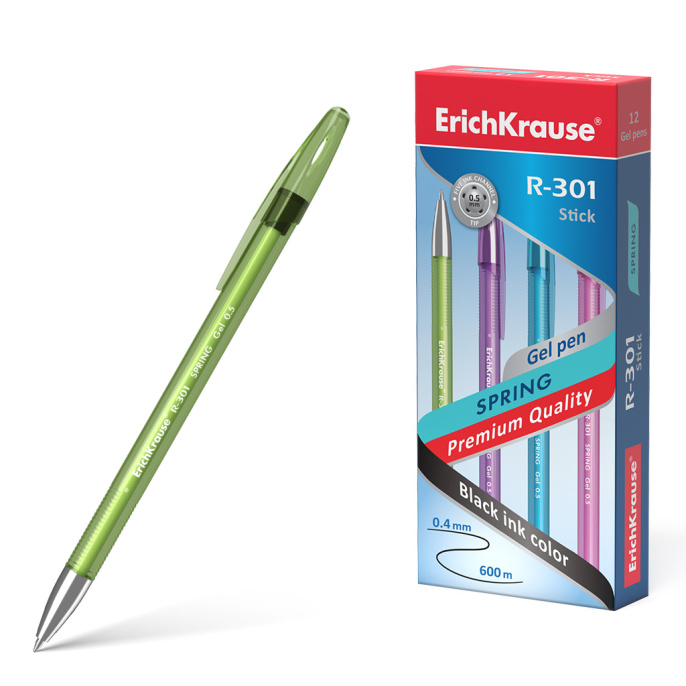 ErichKrause R-301 GEL Stick spring 0.5 гельді қалам, сия Түсі Қара (12 қорапта)