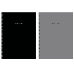 Тетрадь А4, 120 л., BRAUBERG, гребень, клетка, матовая ламинация, "Minimal Classic", 405640