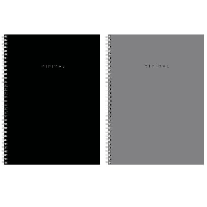 Тетрадь А4, 120 л., BRAUBERG, гребень, клетка, матовая ламинация, "Minimal Classic", 405640