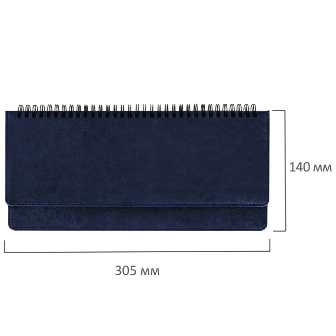 Brauberg "Imperial", кожзам, 60 л., көк, 11169, 111694 күні көрсетілмеген (305x140 мм) жұмыс үстелі планингі