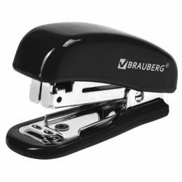 Степлер № 10 МИНИ BRAUBERG "Classic", 12 параққа дейін, антистеплермен, қара, 222544