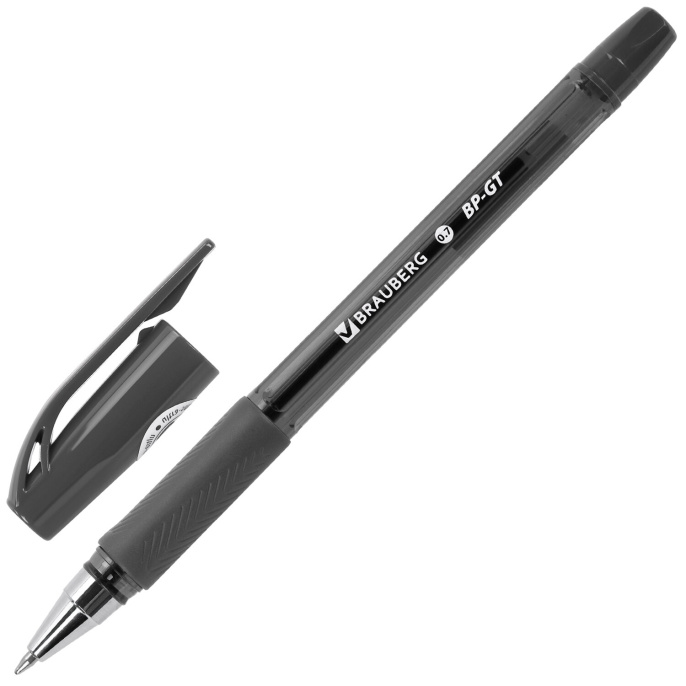 Ручка шариковая BRAUBERG BP-GT VIVID, СИНЯЯ, корпус ассорти, пишущий узел 0,7 мм, линия письма 0,35 мм, 144502