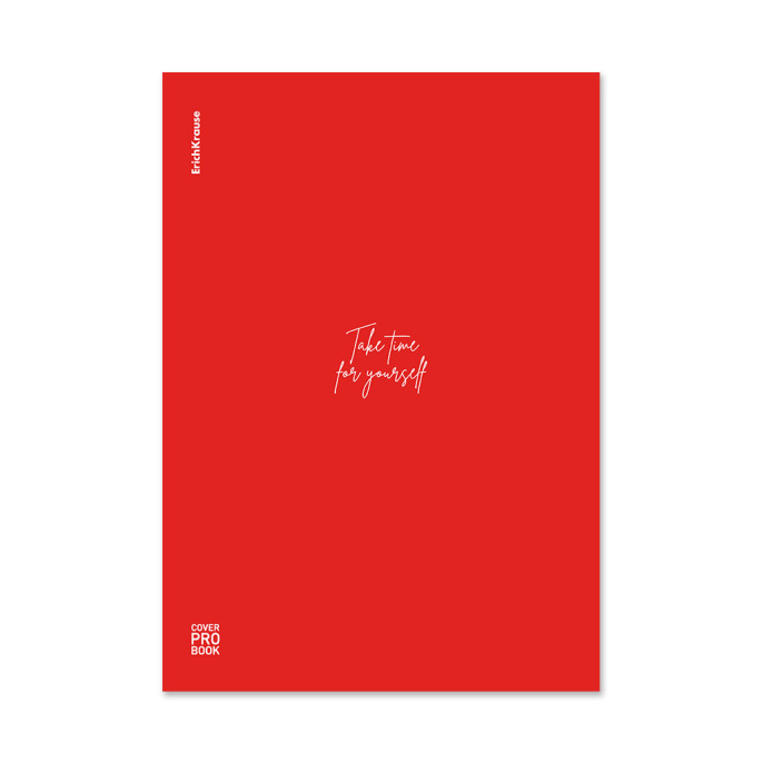 Тетрадь общая ученическая с пласт. обл. на скобе ErichKrause CoverProBook® Слова, текстура песок, красный, А4, 48 л., клетка_МИКС