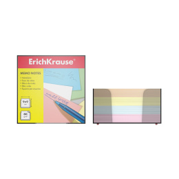 Бумага для заметок ErichKrause, 90x90x50 мм, 4 цвета, в пластиковой подставке