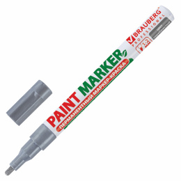 Маркер-лак бояуы (paint marker) 2 мм, күміс, КСИЛОЛСЫЗ (иіссіз), алюминий, BRAUBERG PROFESSIONAL, 150866