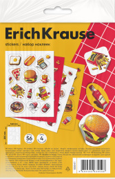 Наклейки на тетрадь ErichKrause Культ еды, 4 л., в пакете с европодвесом