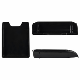 Лоток горизонтальный для бумаг BRAUBERG "Classic", 330х255х62 мм, черный, 237285