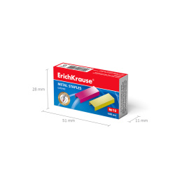 Скобы №10 ErichKrause цветные (коробка 1000 шт.)